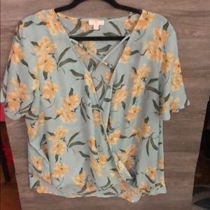 EUC Charming Charlie Faux Wrap Top